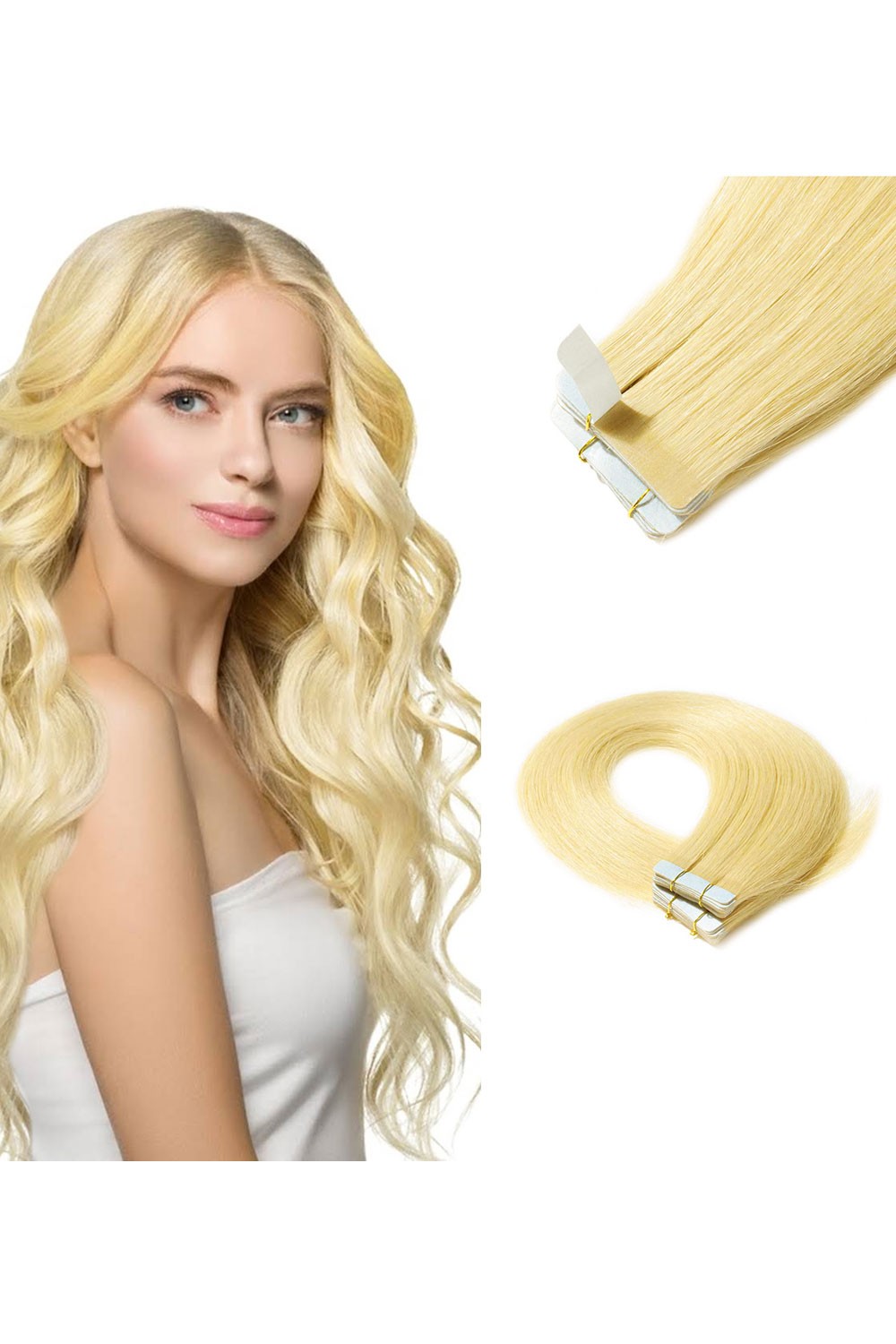 Extensii Tape In Blond Auriu 22 65 cm 22 - Blond Auriu