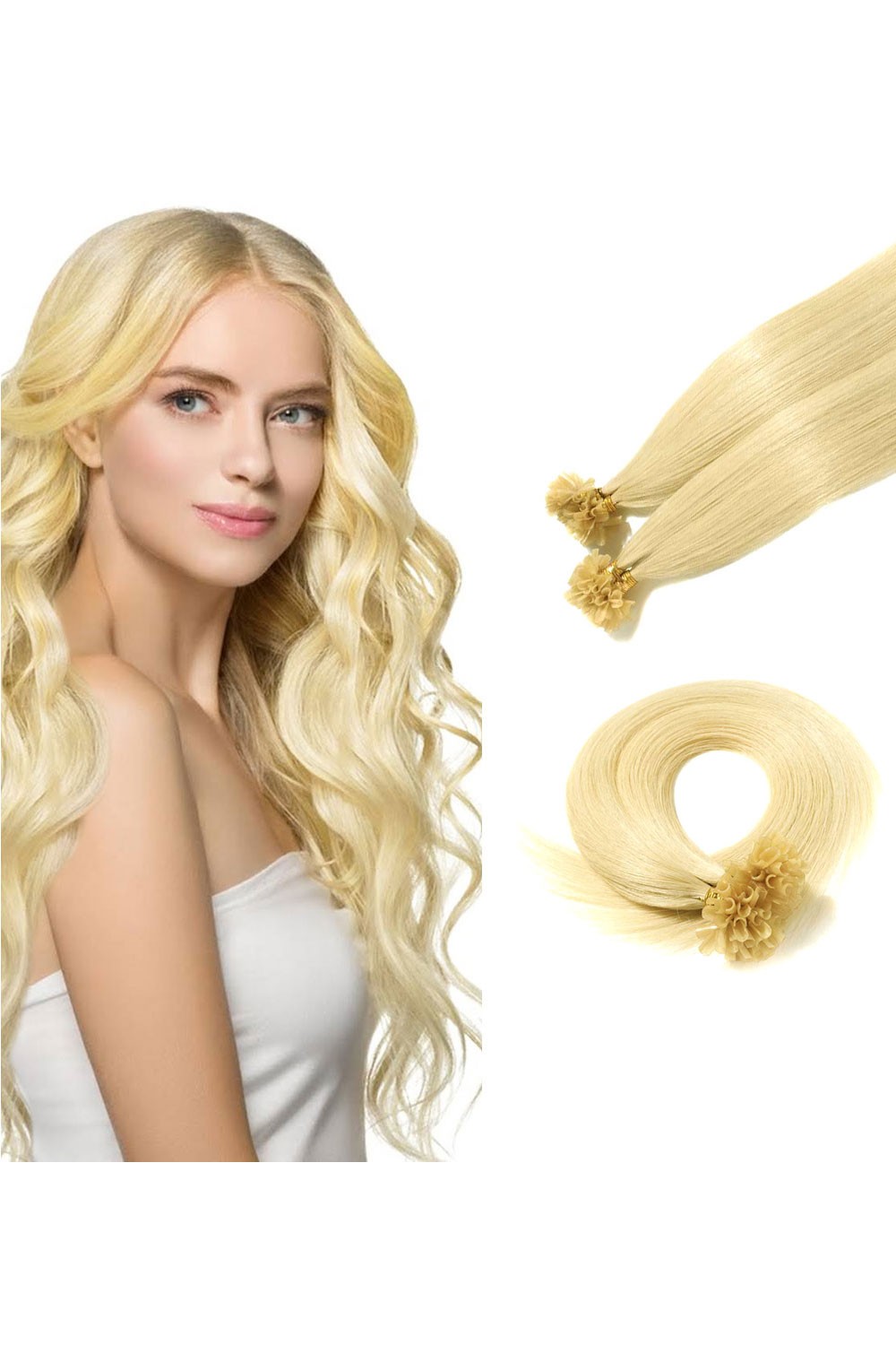 Extensii cu Cheratina De Lux Blond Auriu 22