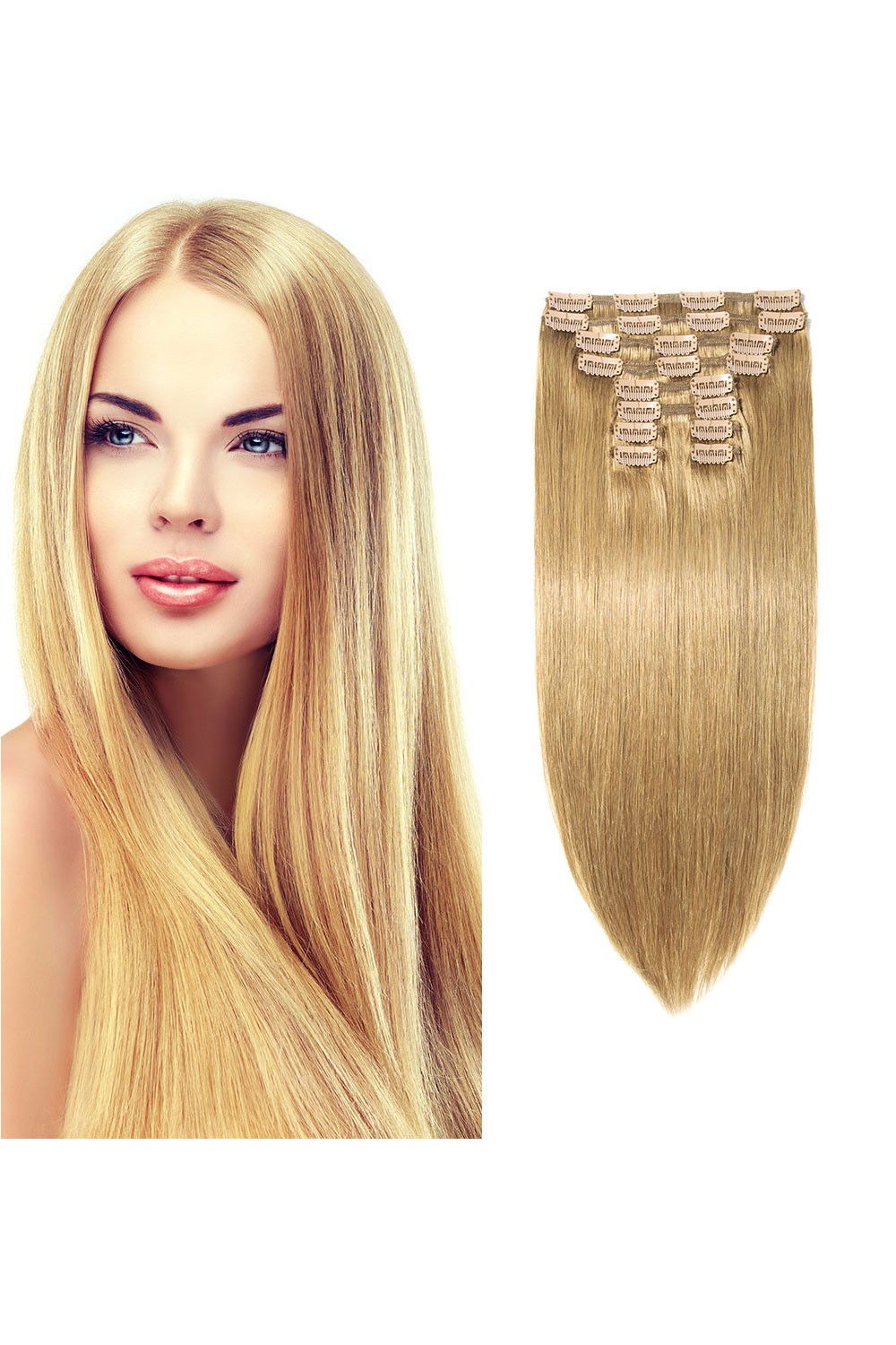 Extensii Clip On VIP Blond Sampanie 27D 50 cm 27D - Blond Sampanie