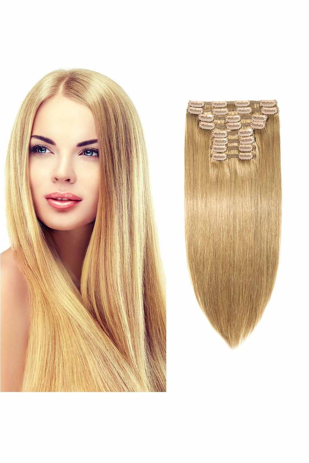 Extensii Clip On Lux Blond Sampanie 27D 40 cm 27D - Blond Sampanie