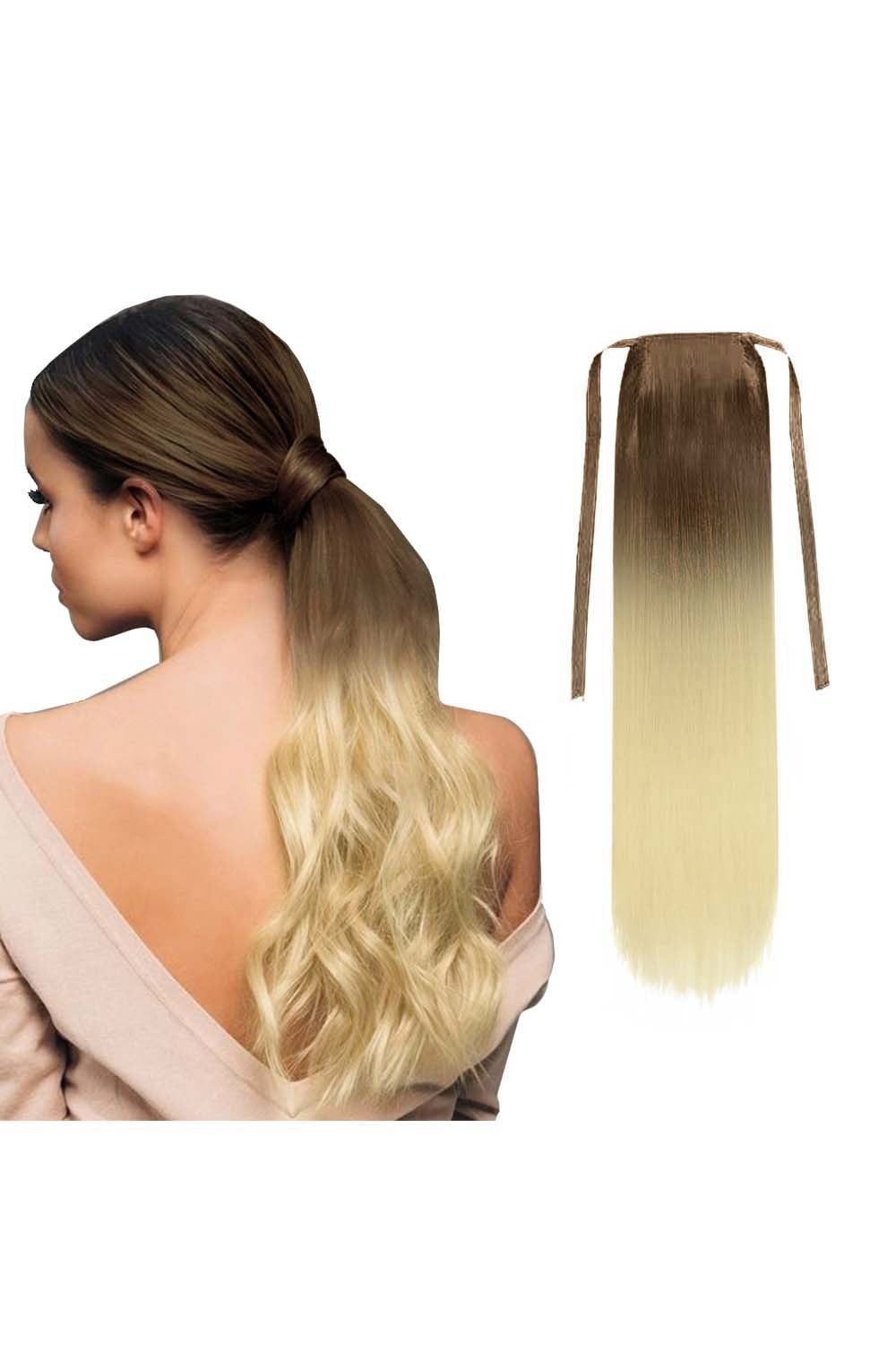 Coada VIP Ombre 8/22 60 cm 8/22 - Saten Aluna / Blond Auriu