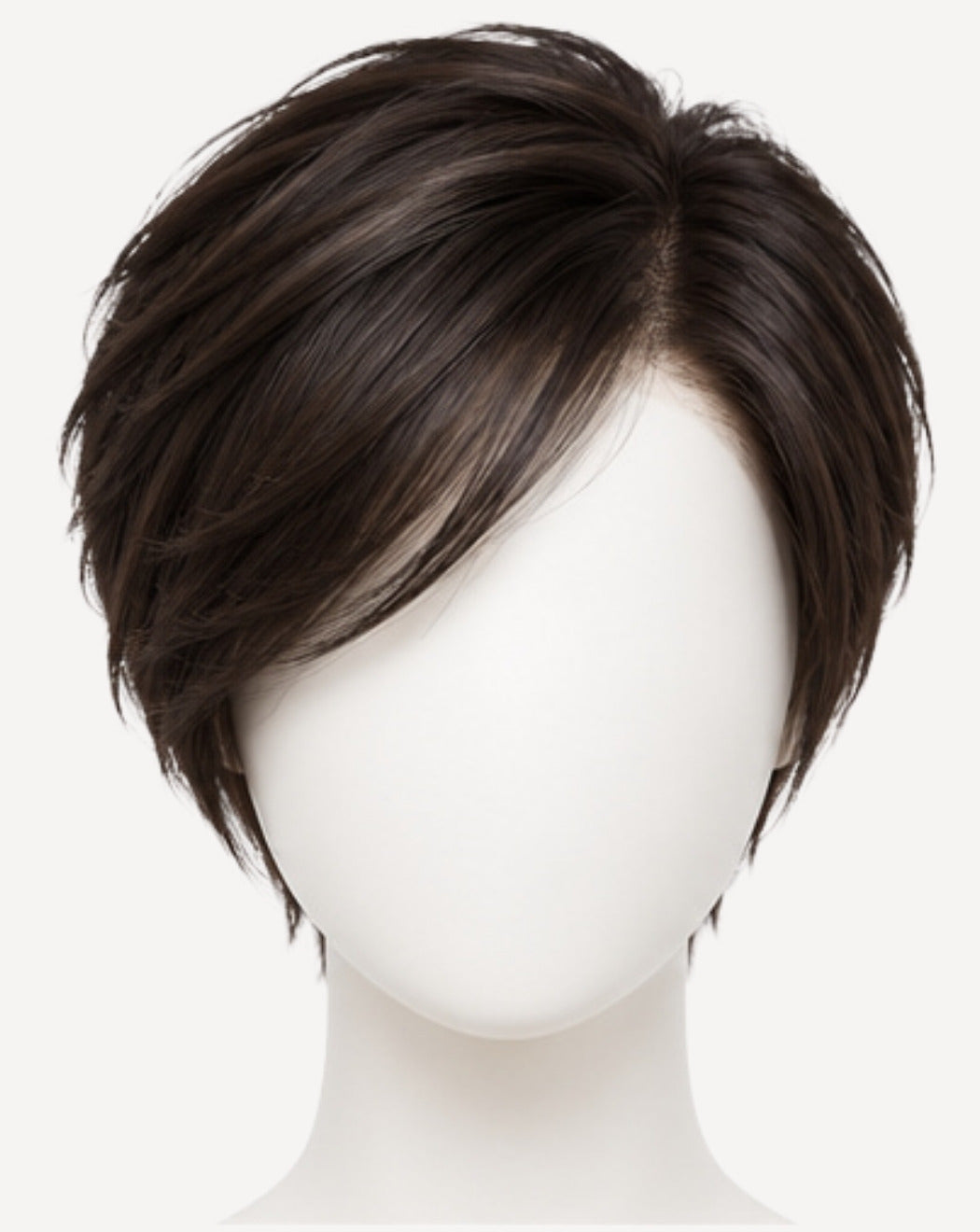 Perucă profesională Front Lace păr natural Șaten Închis 15 cm BuenoBia