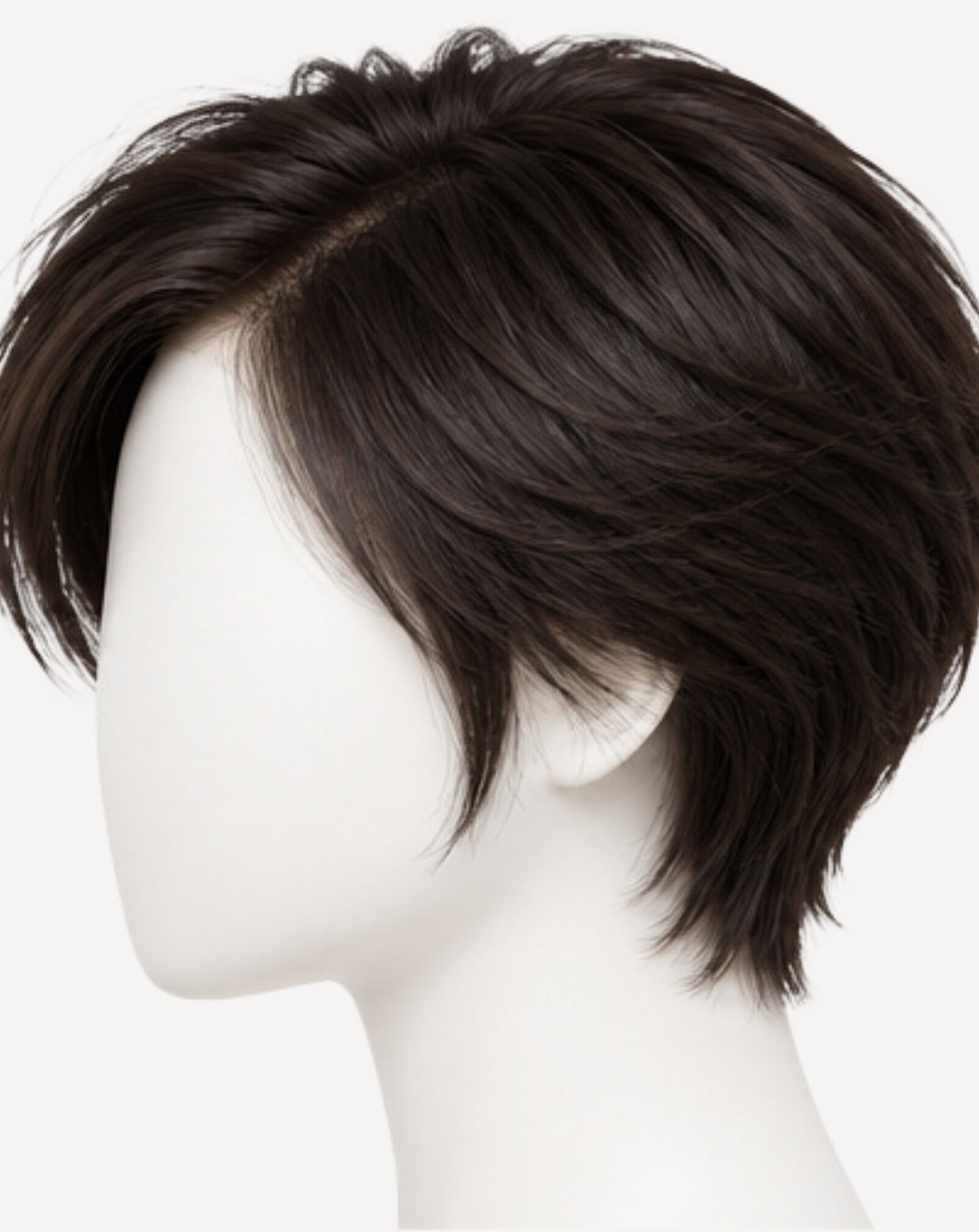 Perucă profesională Front Lace păr natural Șaten Închis 15 cm BuenoBia