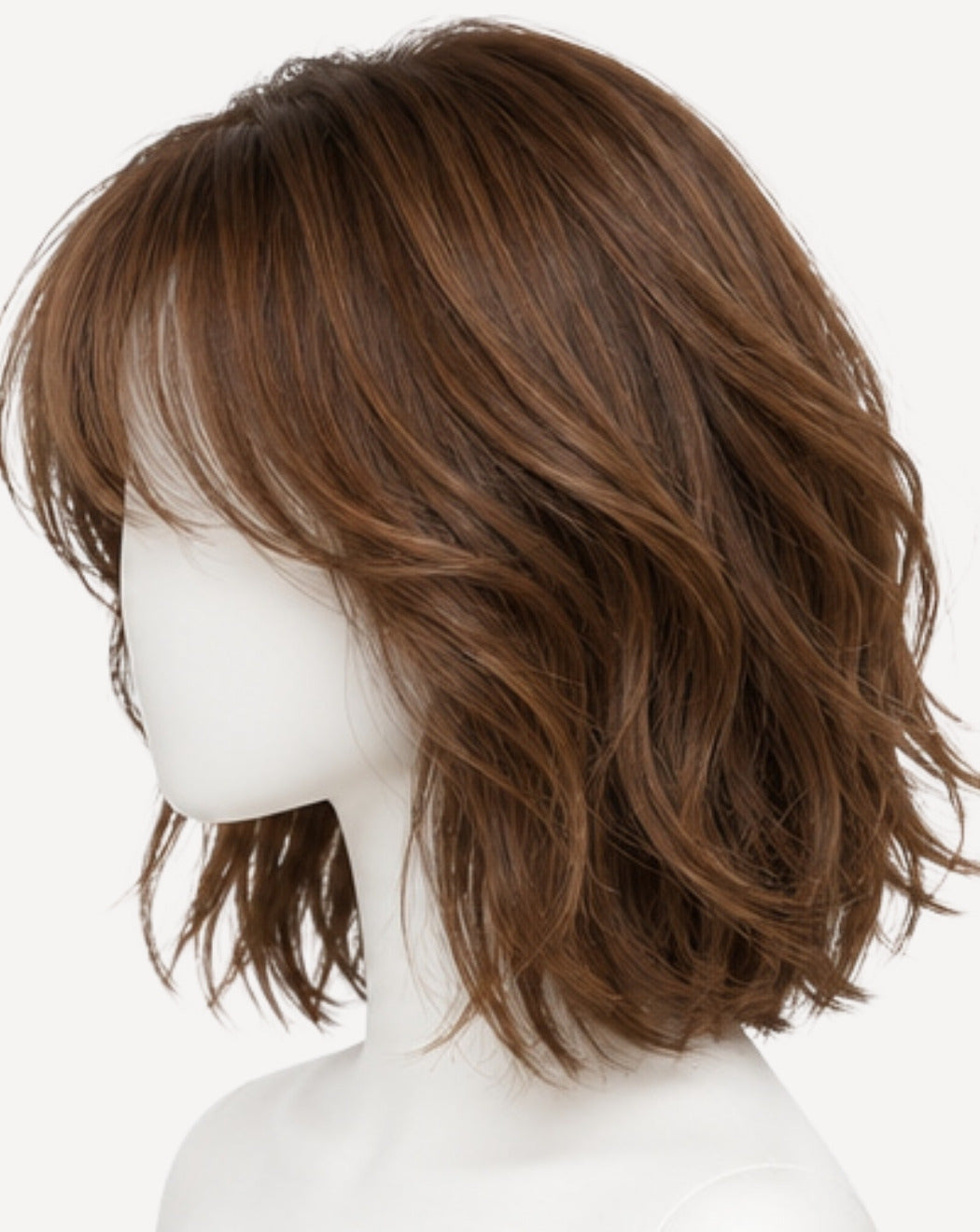 Perucă profesională Front Lace păr natural Șaten Mediu 40 cm BuenoBia