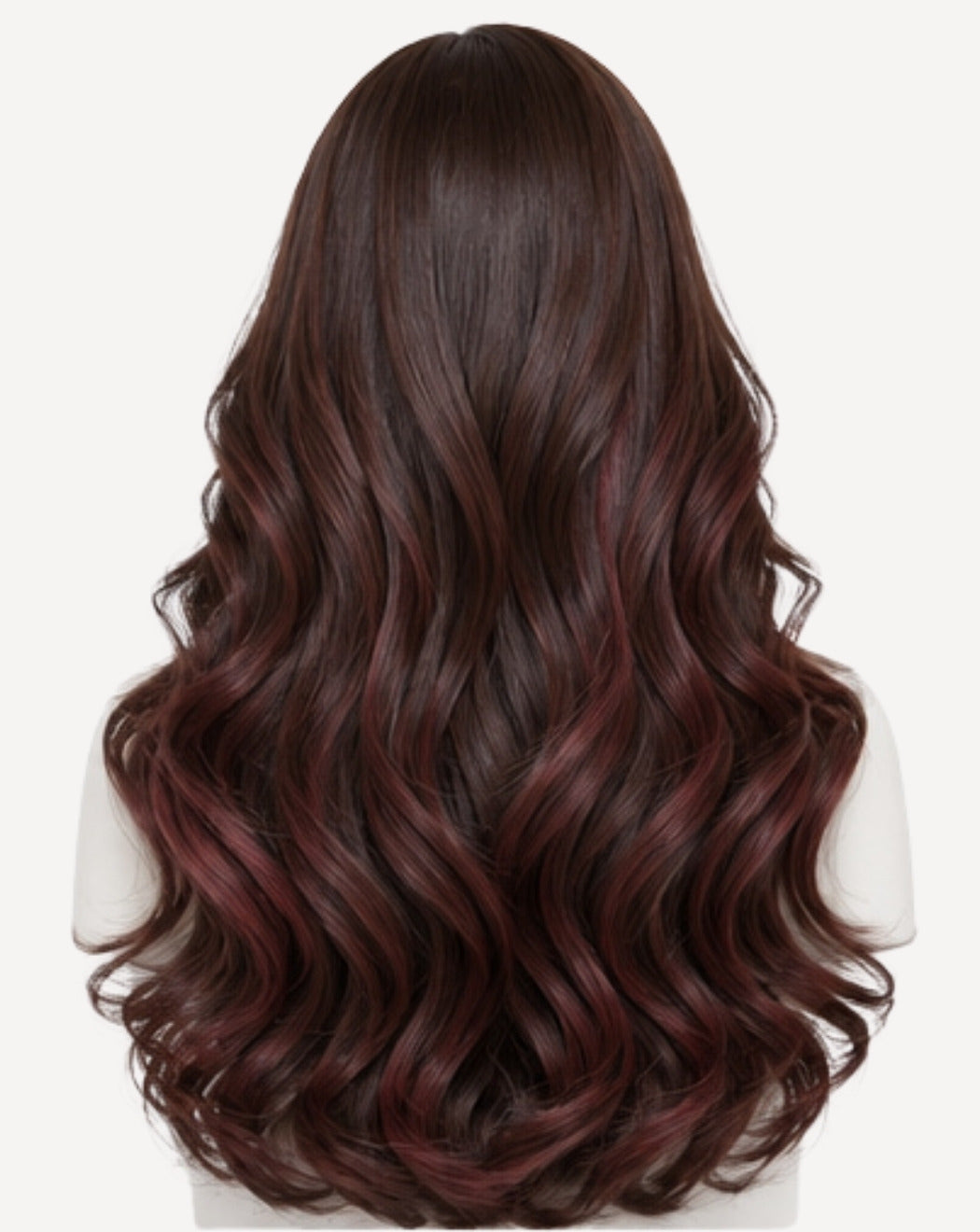 Brunet cu Reflexe Vișinii 70 cm - Perucă Front Lace BuenoBia