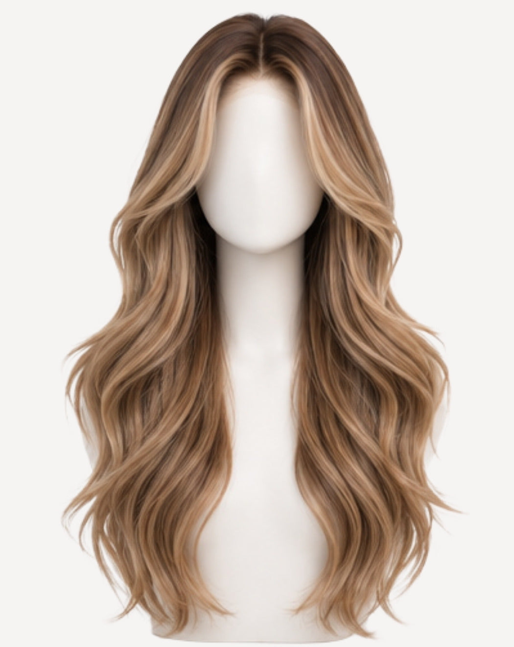 Balayage Șaten cu Blond Auriu 70 cm - Perucă Front Lace BuenoBia