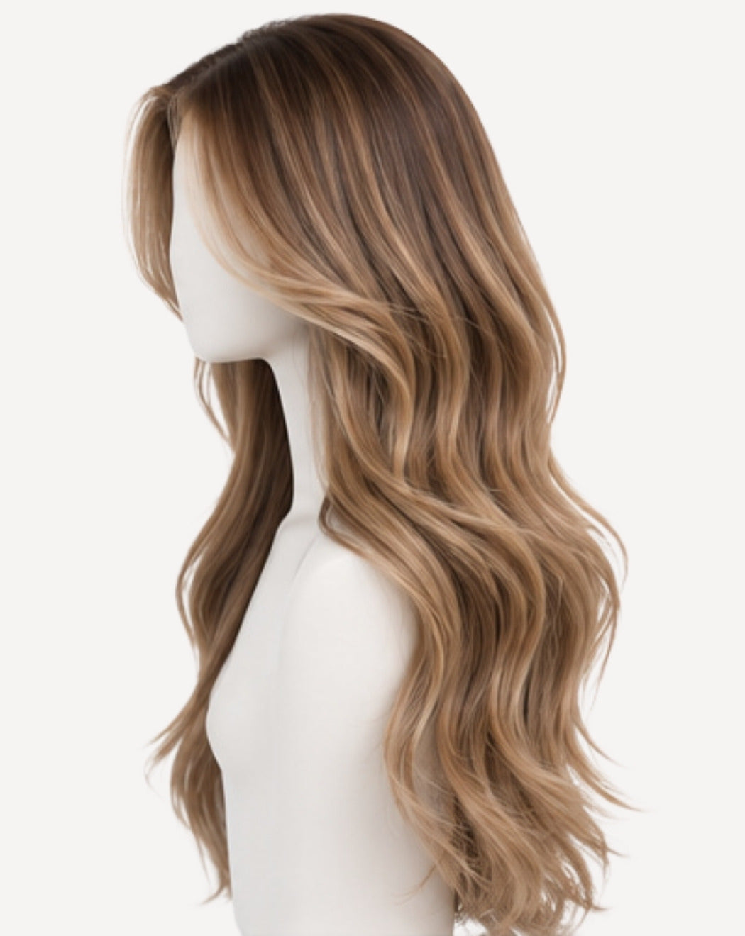 Balayage Șaten cu Blond Auriu 70 cm - Perucă Front Lace BuenoBia