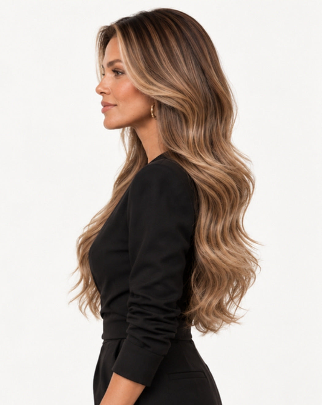 Balayage Blond cu Rădăcină Închisă 70 cm - Perucă Front Lace BuenoBia