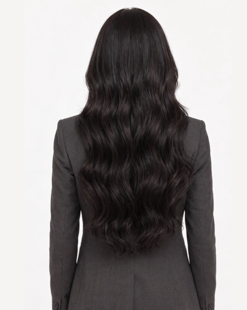 Negru Natural 75 cm - Perucă Front Lace BuenoBia