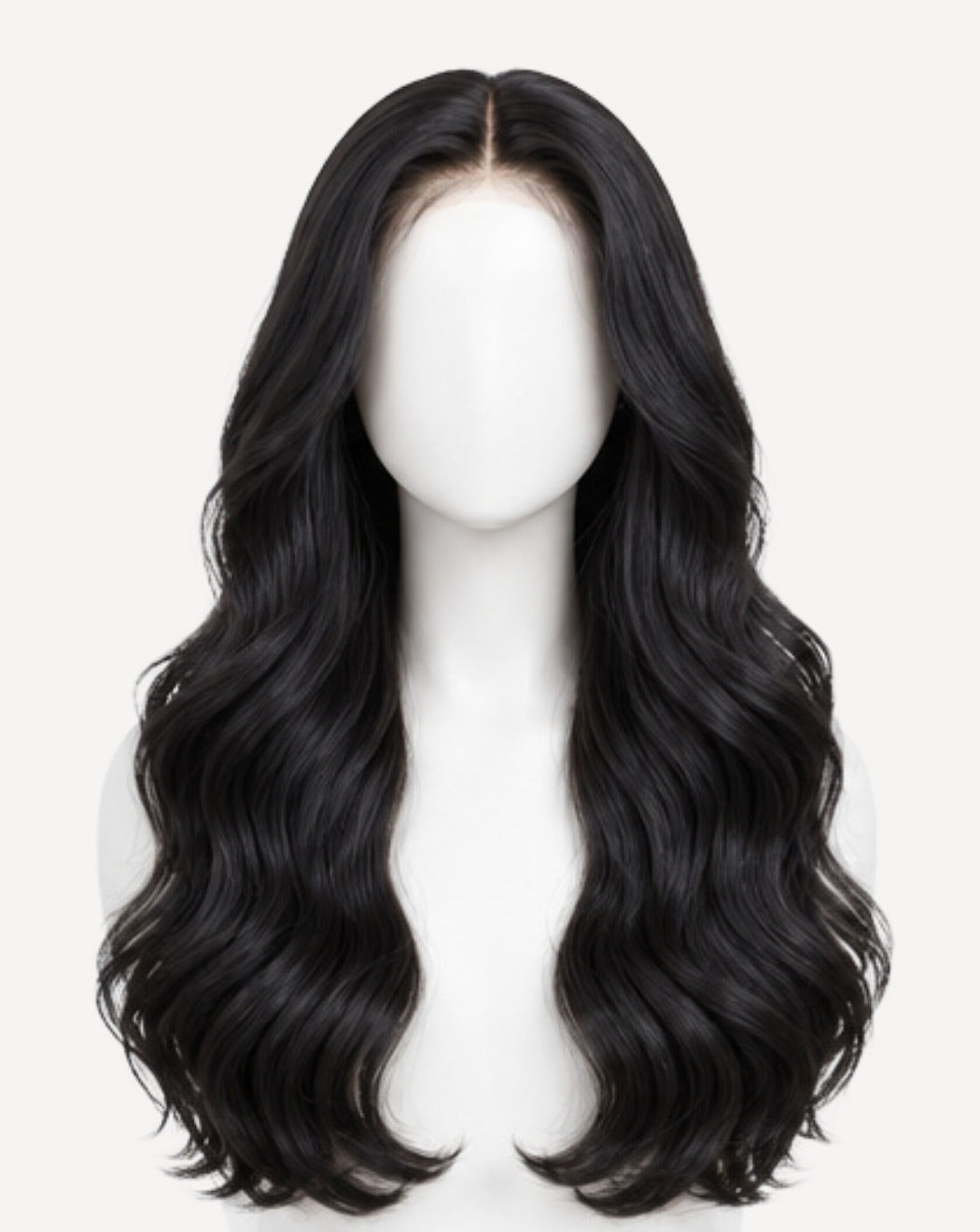 Negru Natural 75 cm - Perucă Front Lace BuenoBia