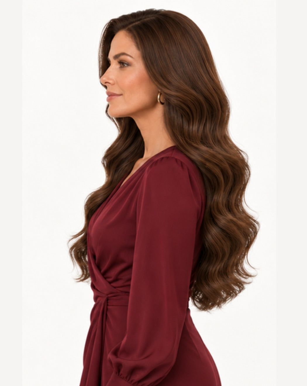 Șaten Ciocolată Cald 70 cm - Perucă Front Lace BuenoBia