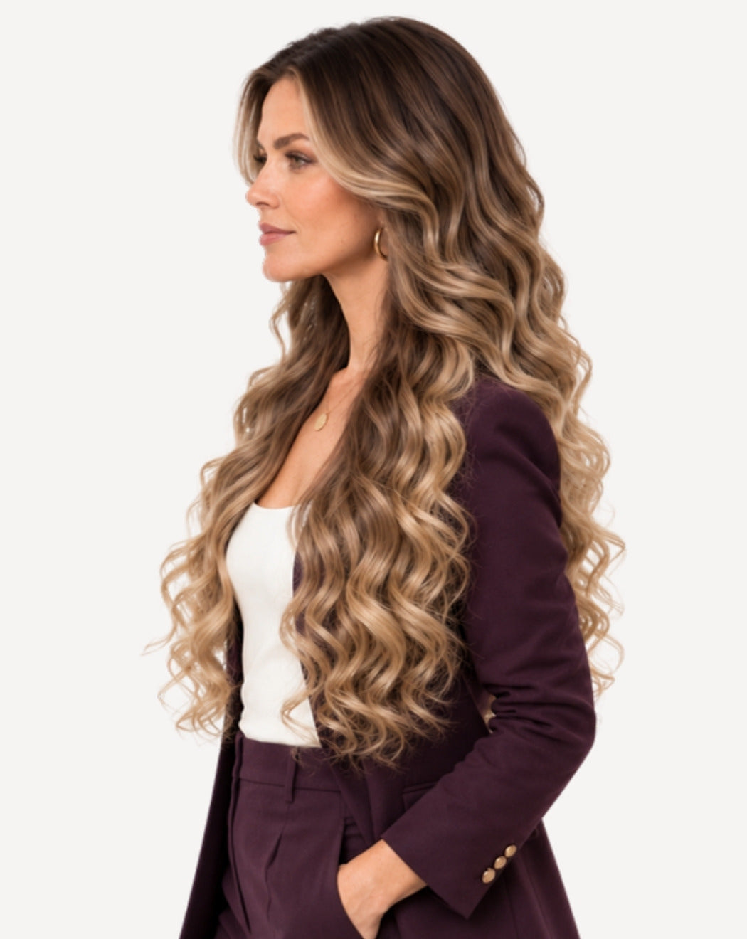 Balayage Șaten cu Blond 80 cm - Perucă Front Lace BuenoBia
