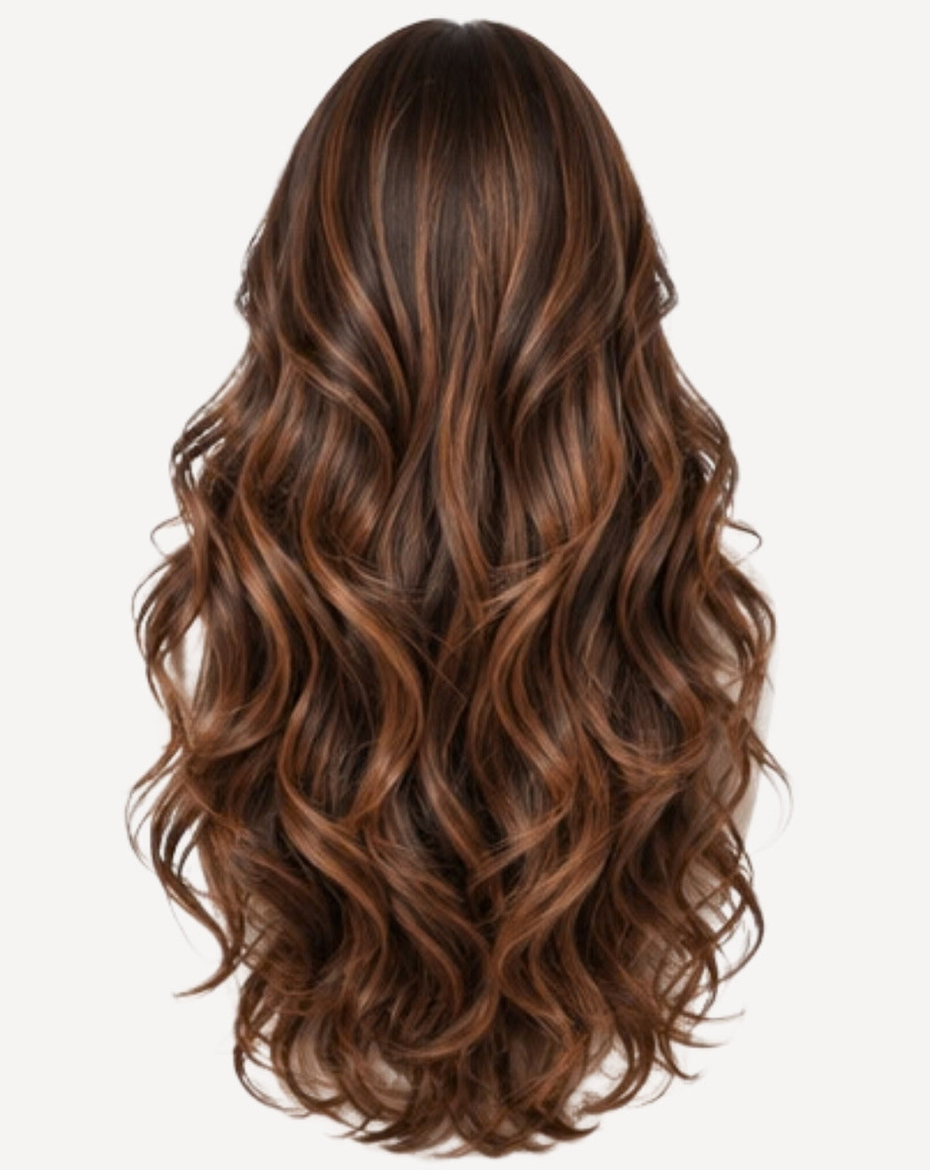 Șaten cu Șuvițe Arămii 75 cm - Perucă Front Lace BuenoBia