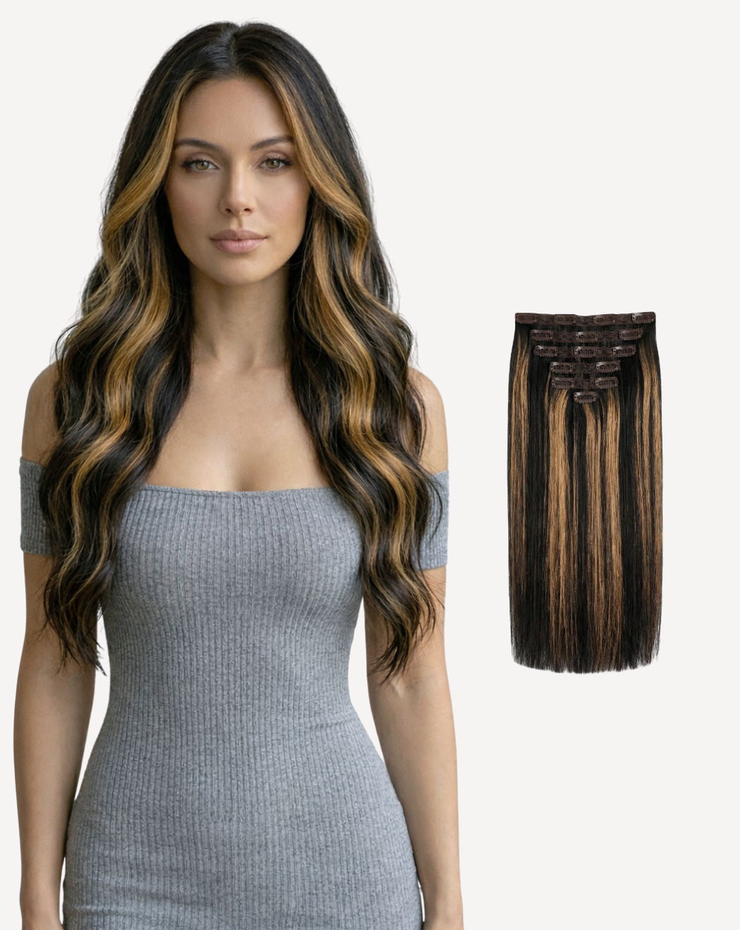 Extensii Clip-On Volum Mediu - Balayage 1-12 | BuenoBia