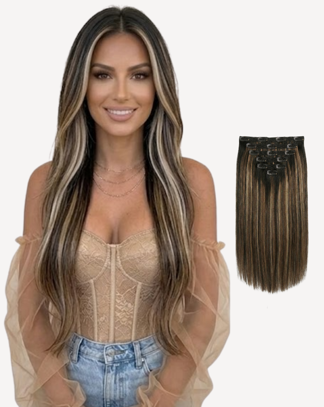 Extensii Clip On Volum Simplu - Balayage 1-8-1001 | BuenoBia