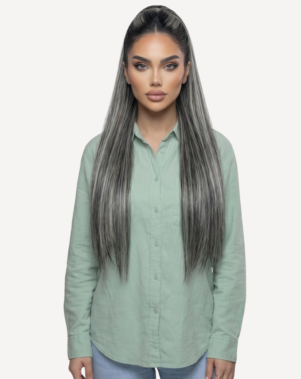 Extensii Coadă MegaVolum - Balayage 1-GRAY | BuenoBia
