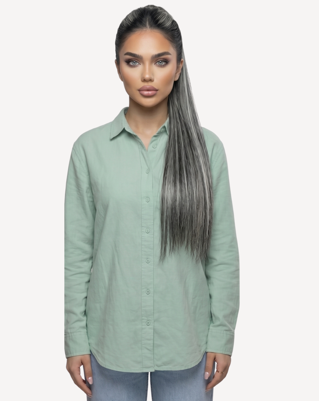 Extensii Coadă Volum Simplu - BALAYAGE 1-GRAY | BuenoBia