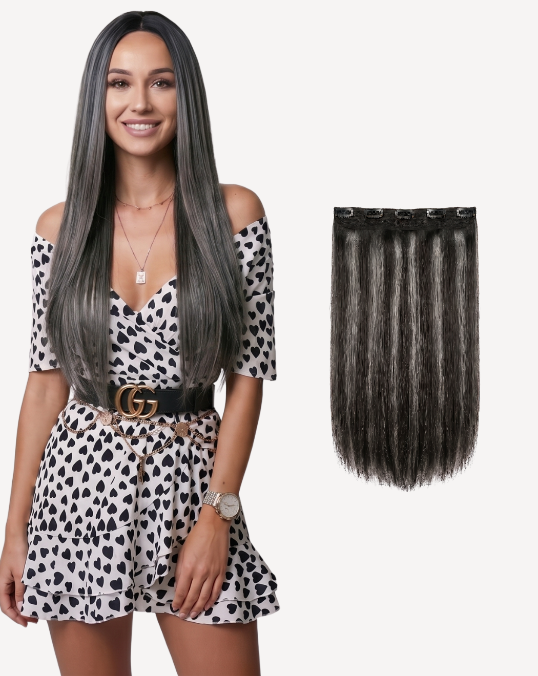 Extensii Tresă Volum Simplu - BALAYAGE 1-GRAY | BuenoBia