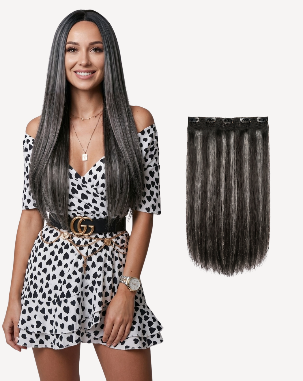 Extensii Tresă Volum Mediu - BALAYAGE 1-GRAY | BuenoBia