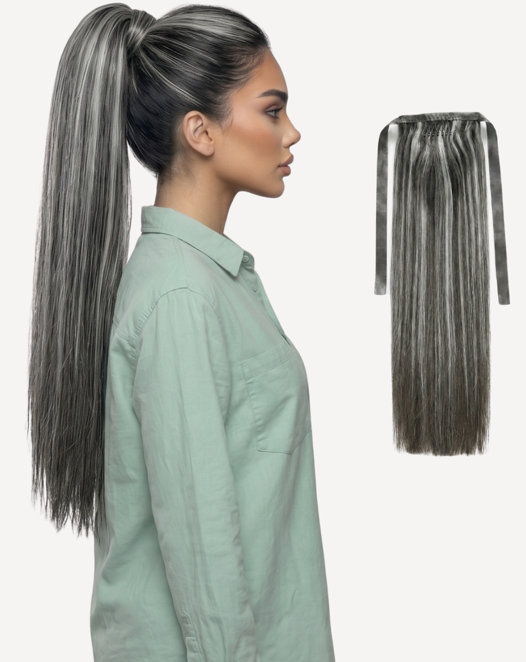 Extensii Coadă MegaVolum - Balayage 1-GRAY | BuenoBia
