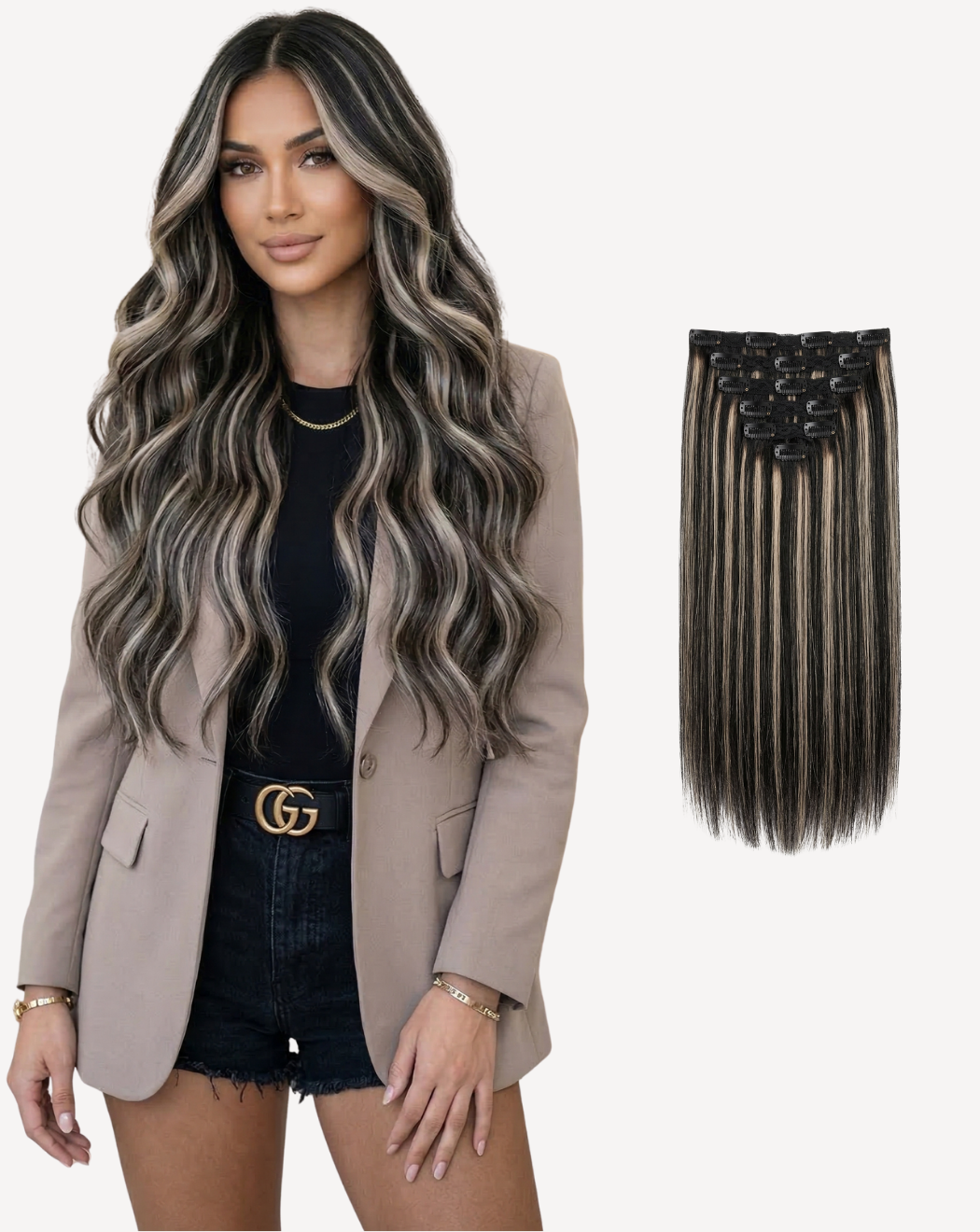 Extensii Clip-On Volum Mediu - Balayage 1-pla | BuenoBia