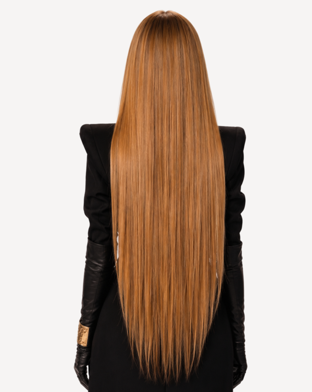 Perucă profesională Front Lace – Păr Natural, Șaten Auriu 12, 80 cm | BuenoBia