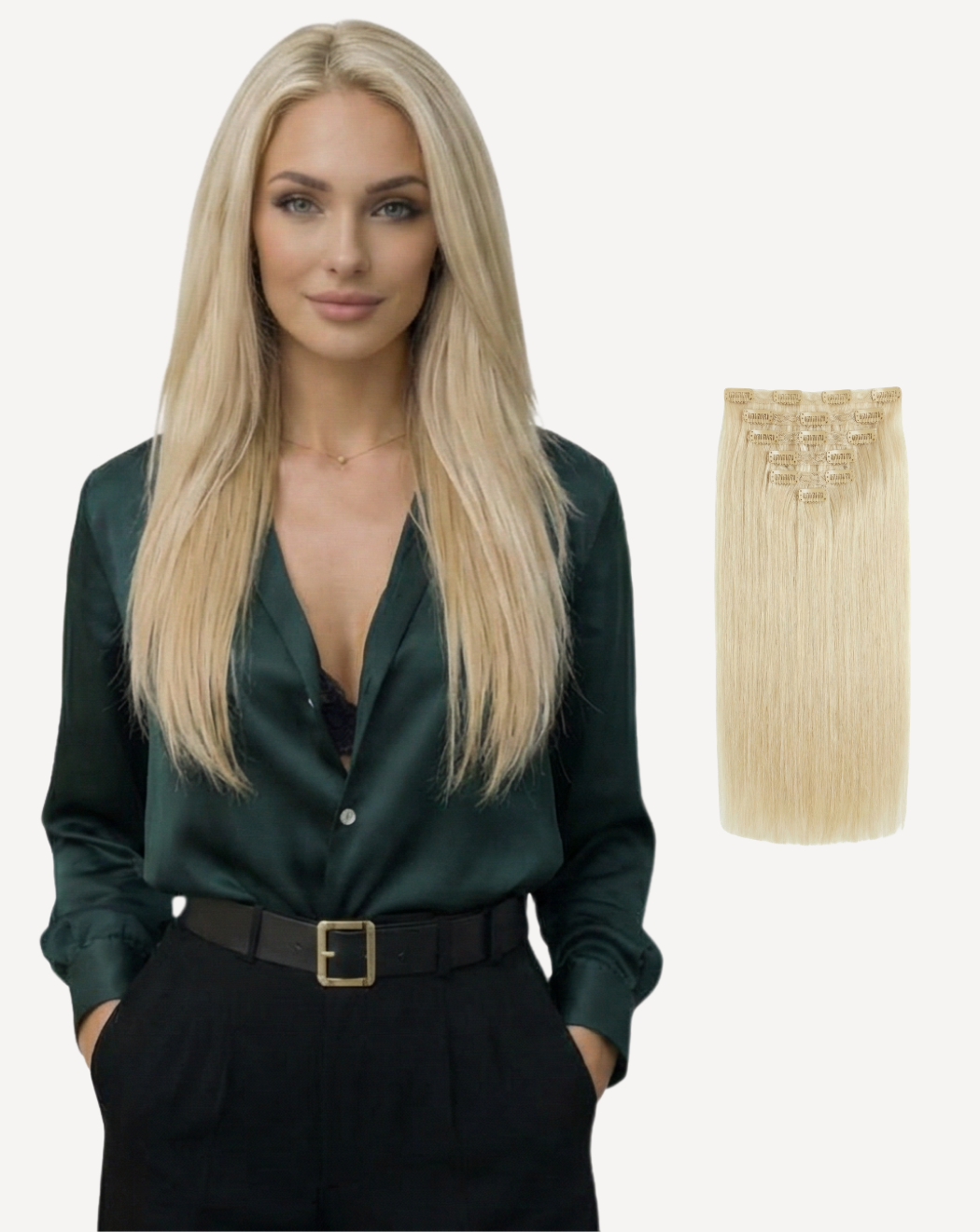Extensii Clip On Volum Simplu - Blond Auriu Deschis 1001 | BuenoBia