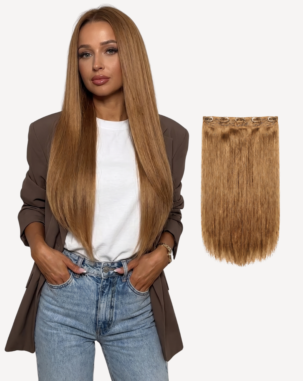 Extensii Tresă Volum Mediu - Șaten Auriu 12 | BuenoBia
