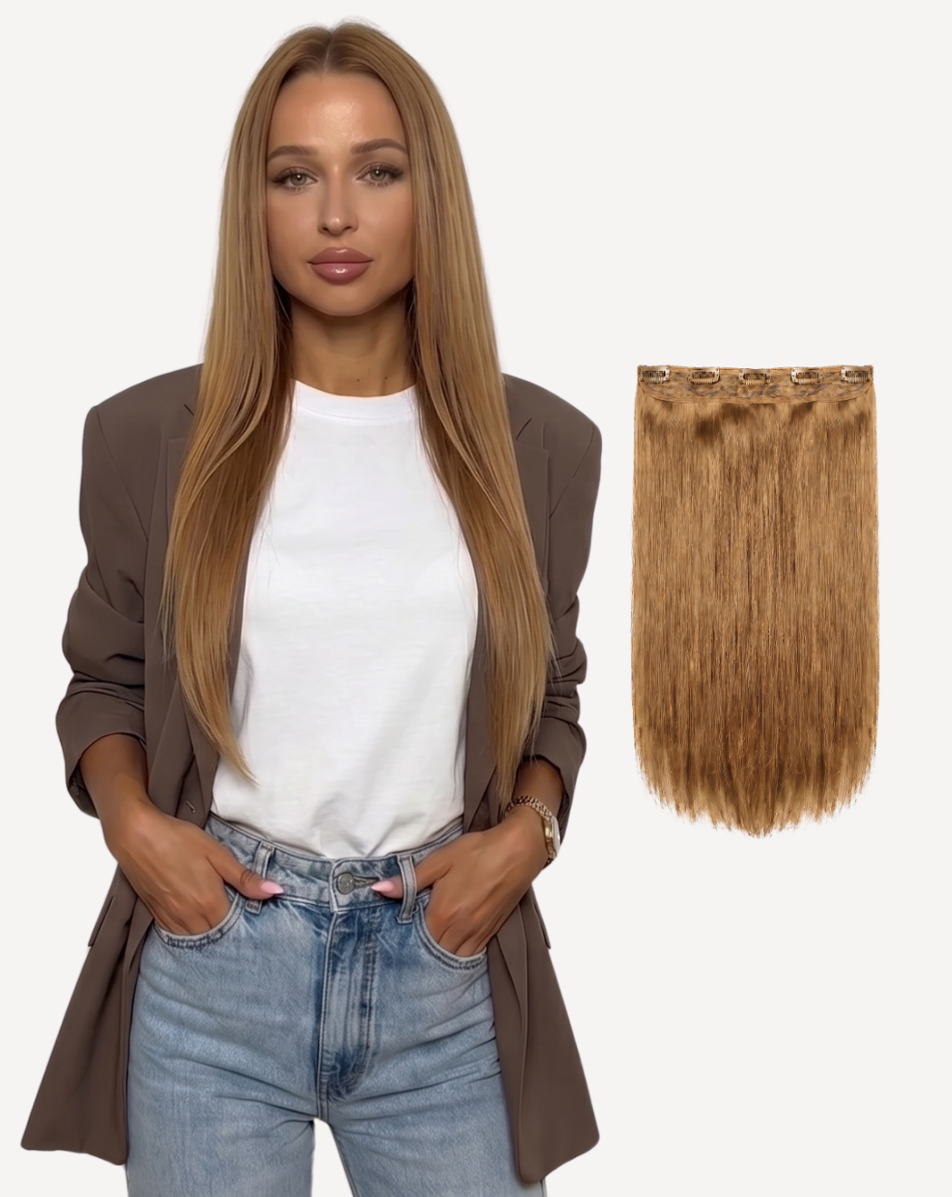 Extensii Tresă Volum Simplu - Șaten Auriu 12 | BuenoBia