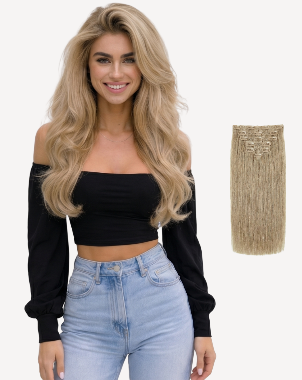 Extensii Clip On MegaVolum - Blond Opal 18 | BuenoBia