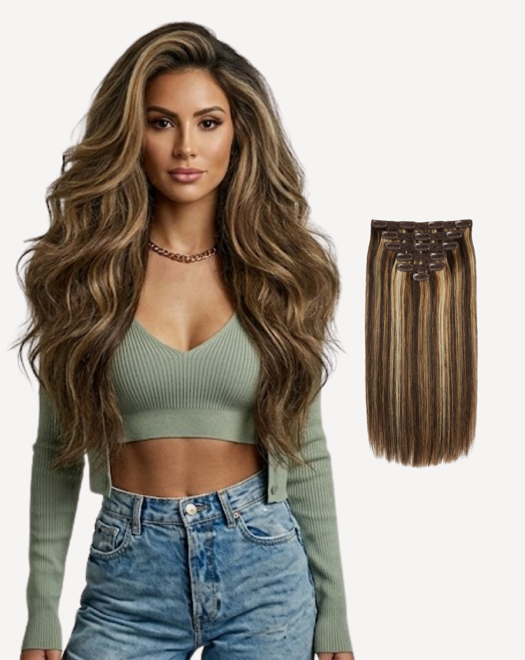 Extensii Clip On MegaVolum - Balayage 2-4-1001 | BuenoBia