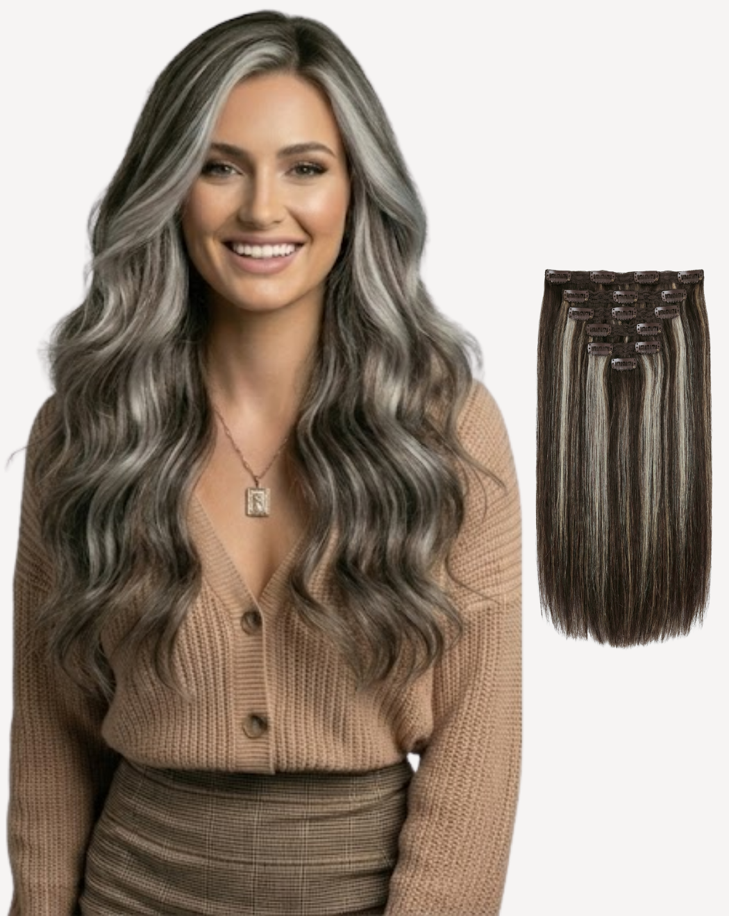 Extensii Clip On MegaVolum - Balayage 2-gray | BuenoBia