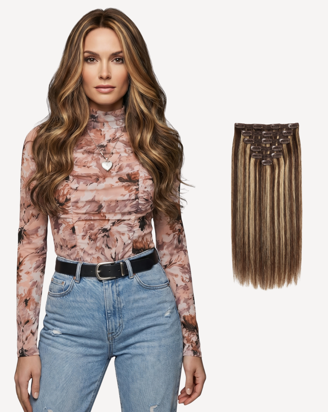 Extensii Clip-On Volum Mediu - Balayage 4-pla | BuenoBia