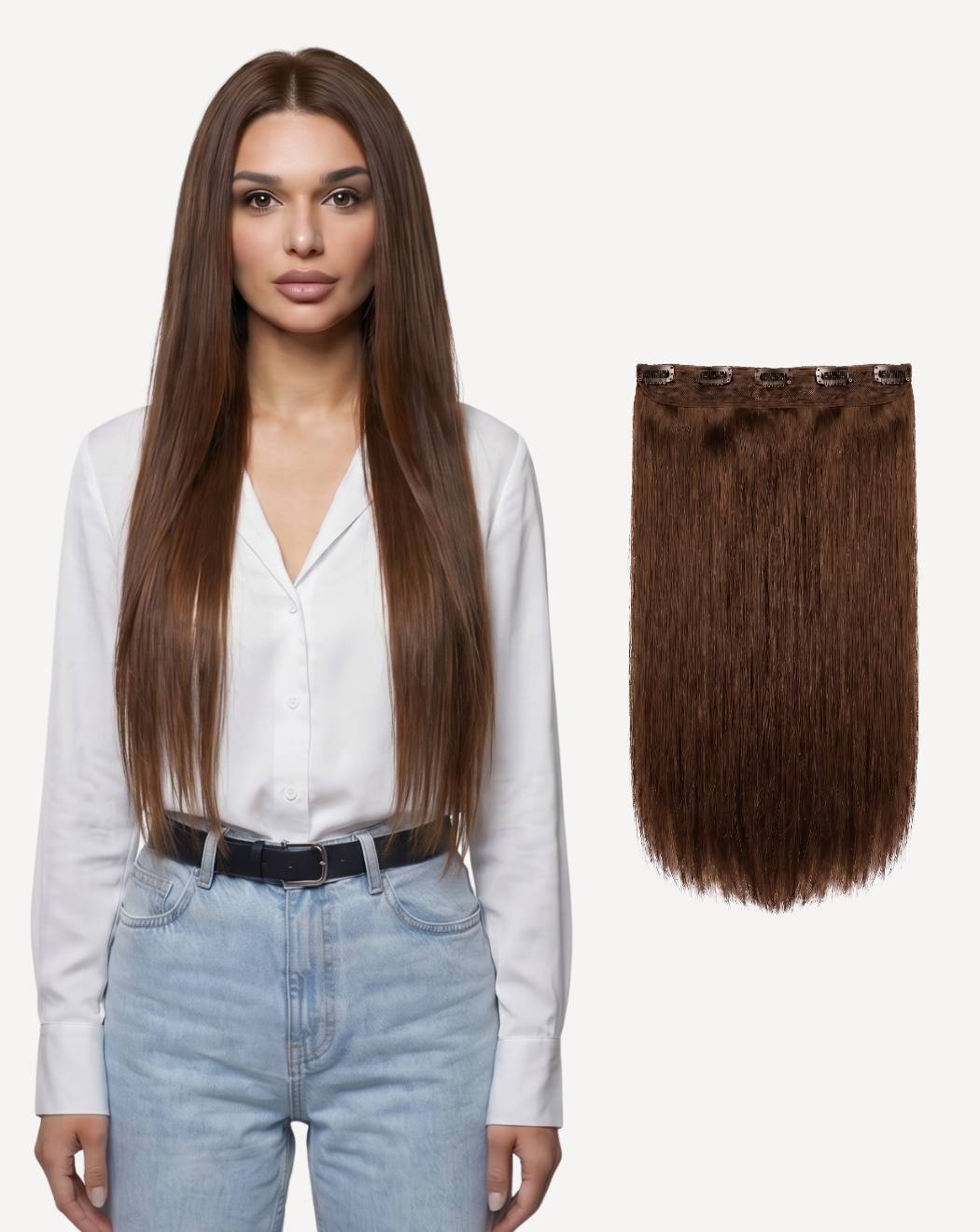 Extensii Tresă Volum Simplu - Șaten Ciocolatiu 4 | BuenoBia