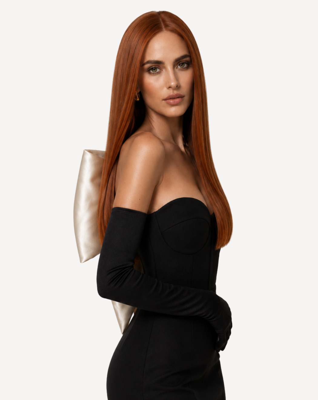 Perucă profesională Front Lace - Păr Natural, Roșcat Arămiu 30, 55 cm | BuenoBia