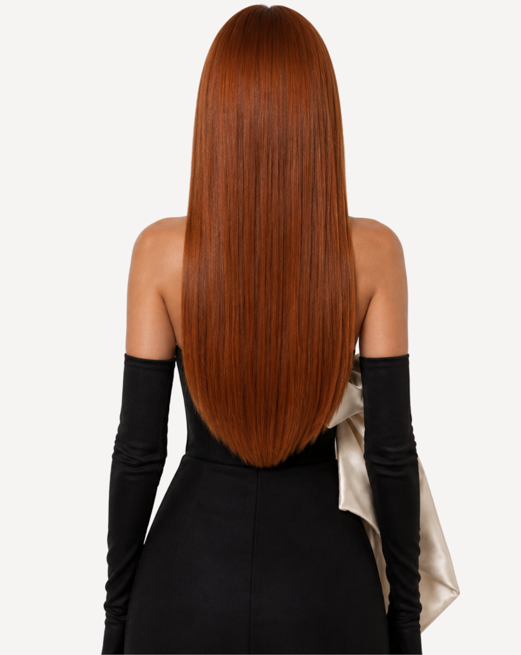 Perucă profesională Front Lace - Păr Natural, Roșcat Arămiu 30, 55 cm | BuenoBia