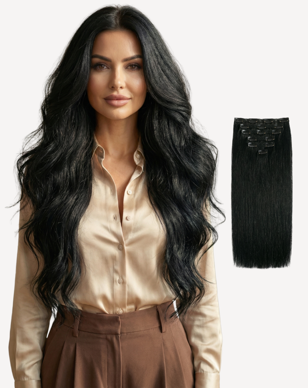 Extensii Clip On MegaVolum - Negru Intens 1 | BuenoBia