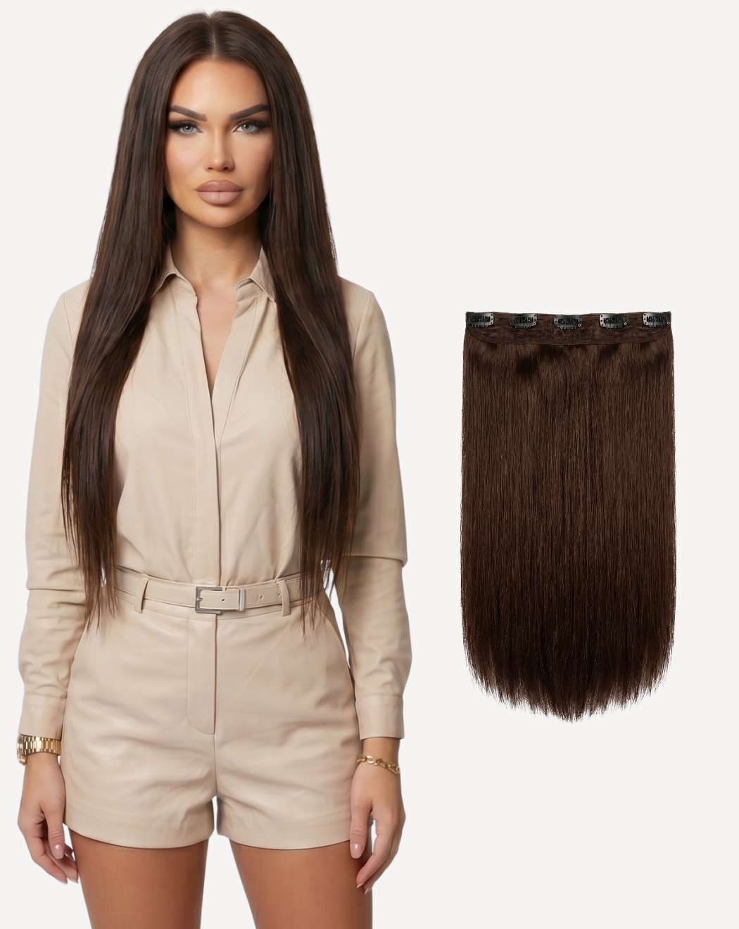 Extensii Tresă Volum Simplu - Șaten Închis 2 | BuenoBia