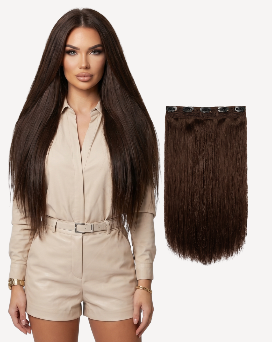 Extensii Tresă MegaVolum - Șaten Închis 2 | BuenoBia