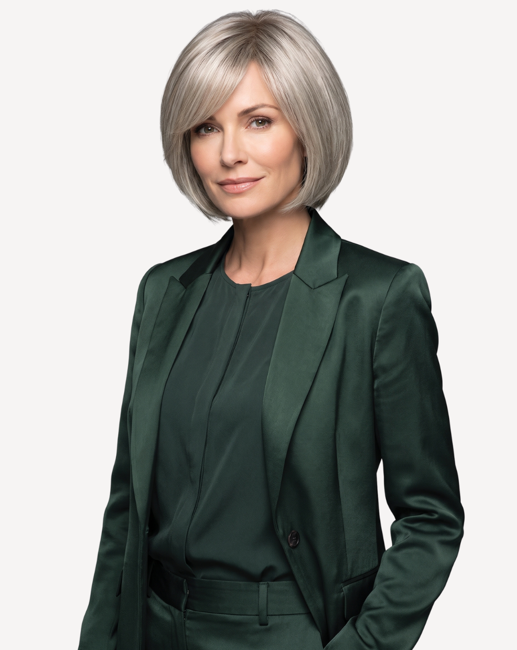 Perucă Păr Natural Constance - Balayage gray-pla | BuenoBia