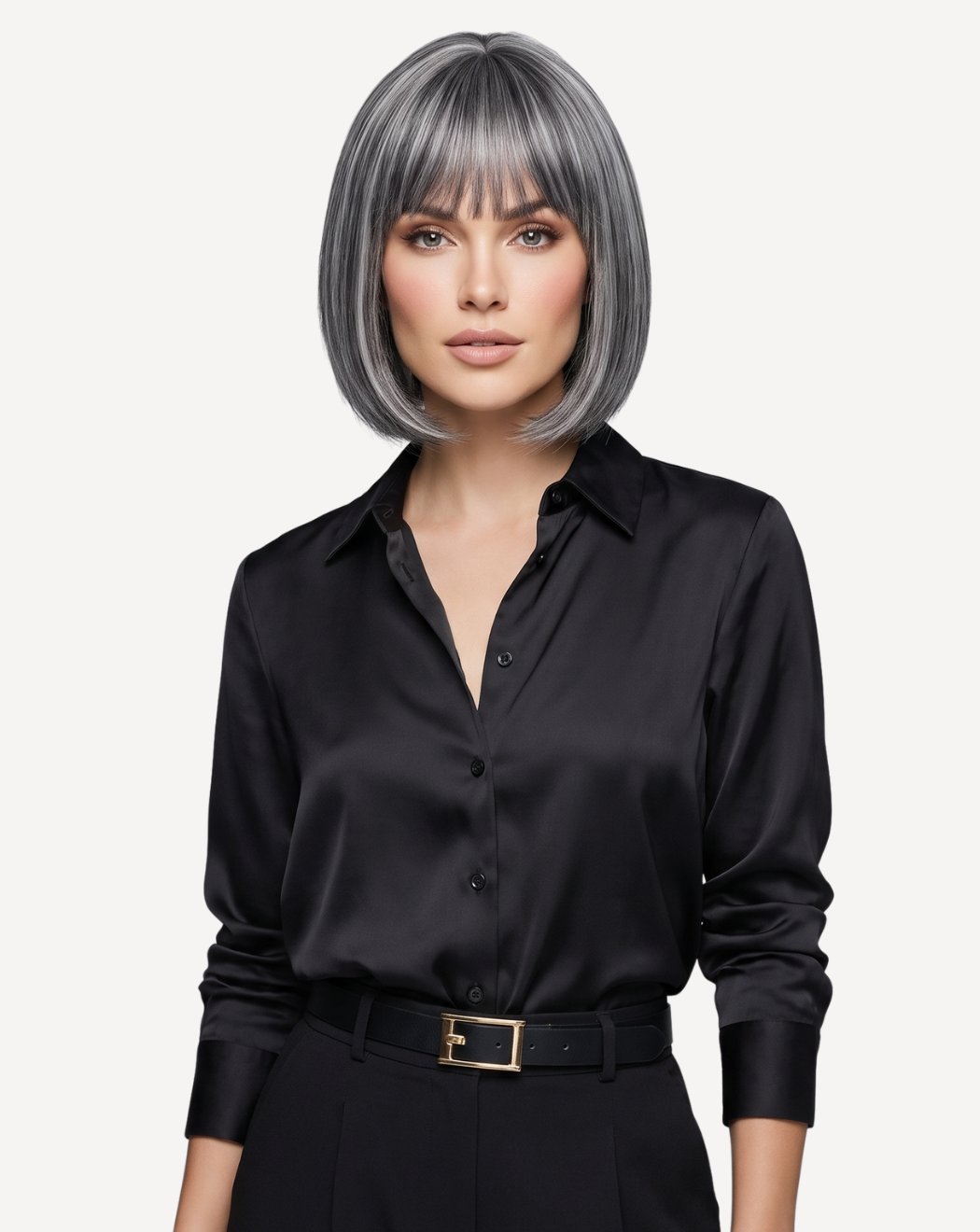 Perucă Păr Natural Lyza - Balayage 1-gray | BuenoBia