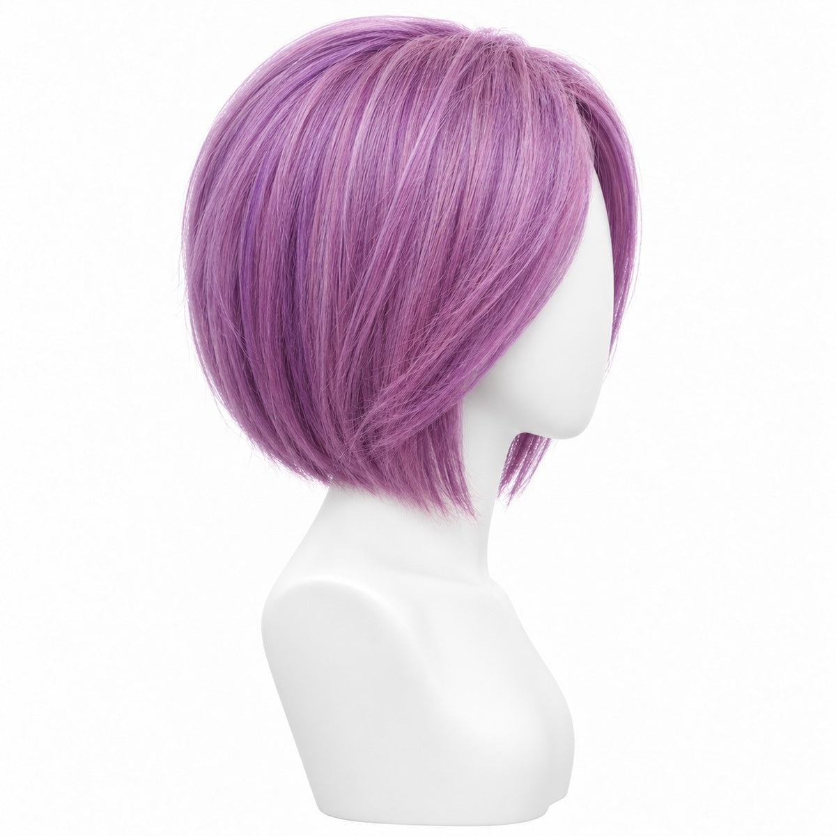 Perucă Party Mov Lila – păr natural, din profil, pe manechin | BuenoBia