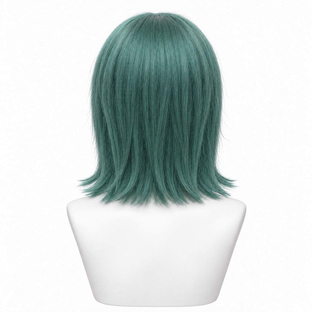 Perucă Party Verde Deschis – păr natural, din spate, pe manechin | BuenoBia