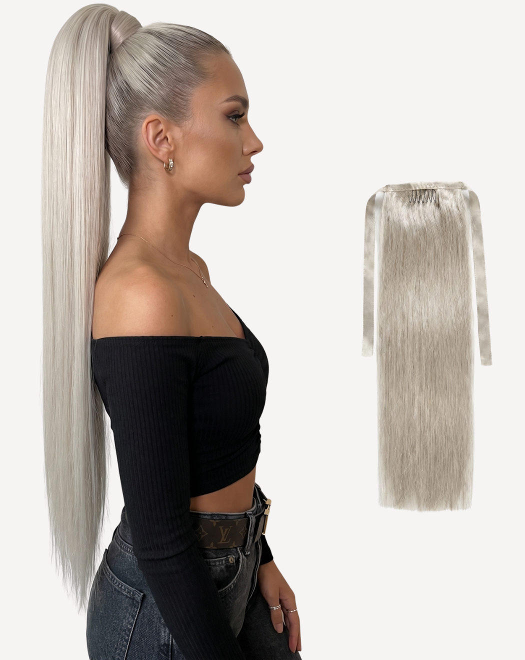 Coadă Deluxe – Blond Gray | BuenoBia