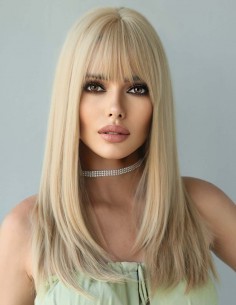 Peruca Naturala CAMILE  Balayage Saten Mediu/Blond Platinat