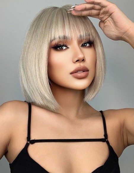 Peruca Naturala MAJDA Blond Cenusiu