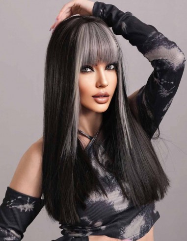 Peruca Naturala ADDA Negru - Gray