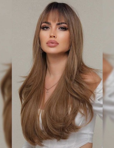 Peruca Naturala ADONIA Castaniu Inchis