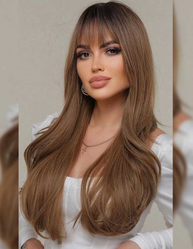 Peruca Naturala ADONIA Castaniu Inchis