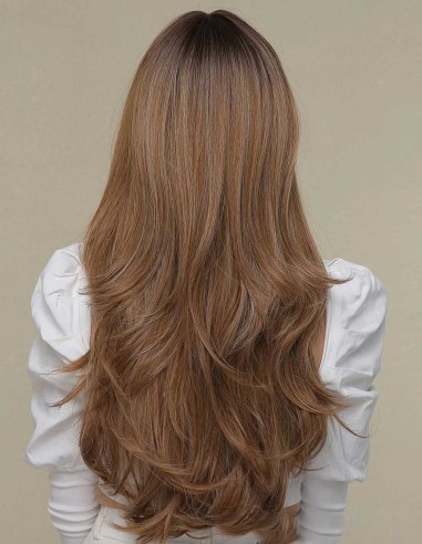 Peruca Naturala ADONIA Castaniu Inchis